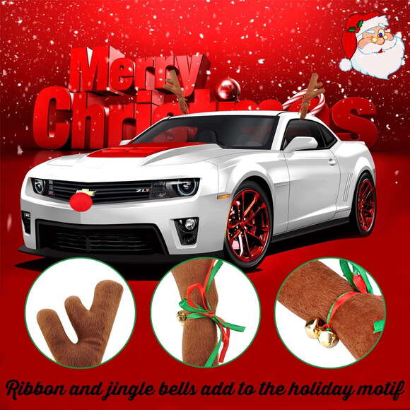 Wembley 3 pc Reindeer Car Decoration Kit Brown - Picture 5 of 6